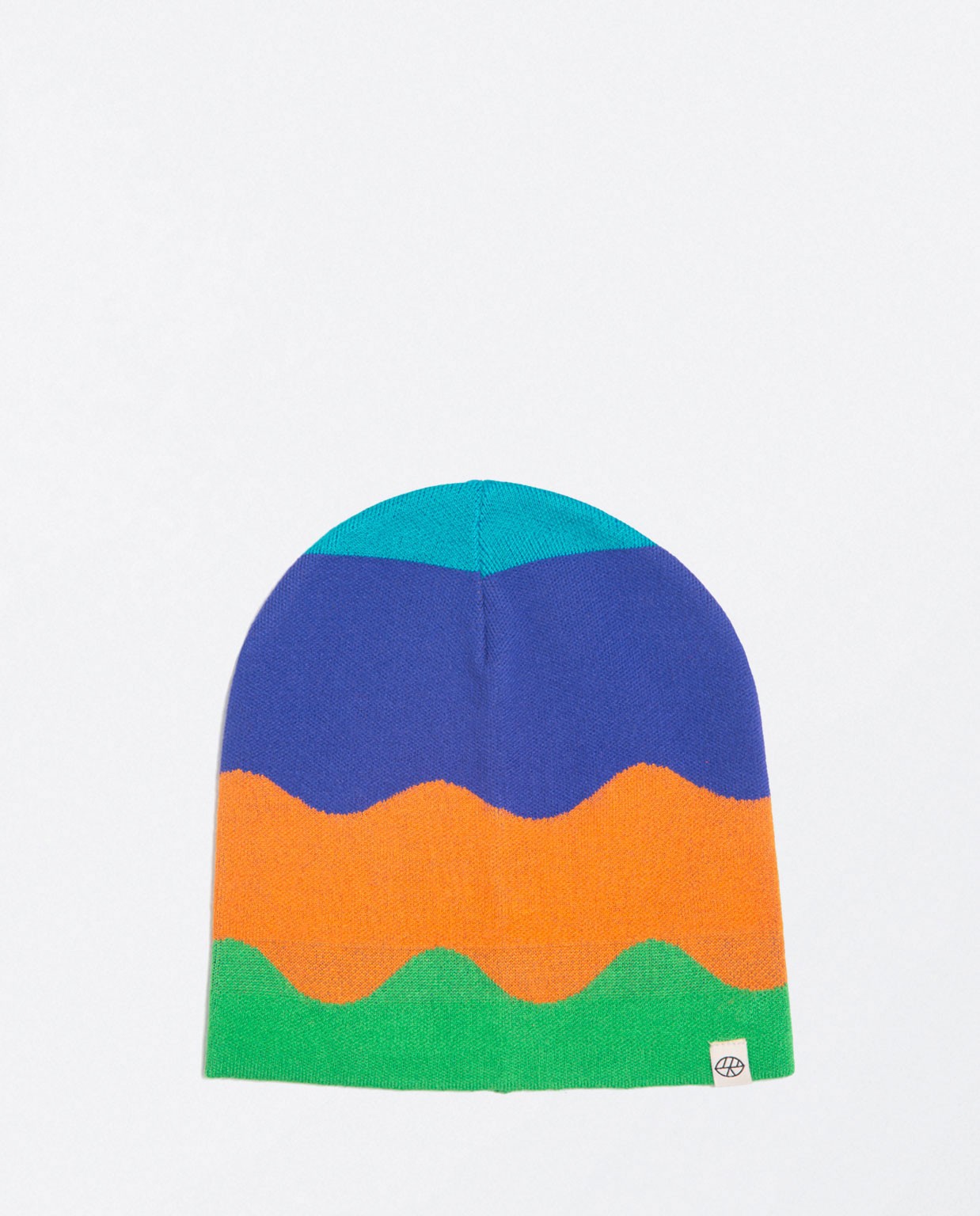 Tight knitted hat with waves Cobalt Blue