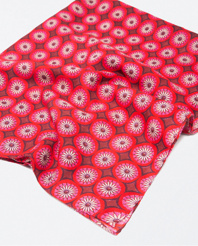 Flower print scarf Red
