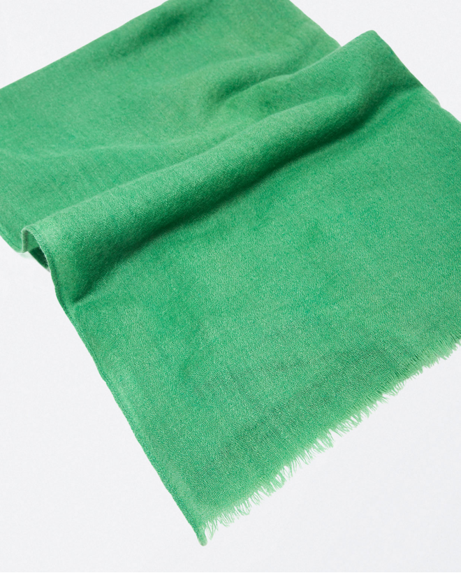 Plain woollen scarf Green