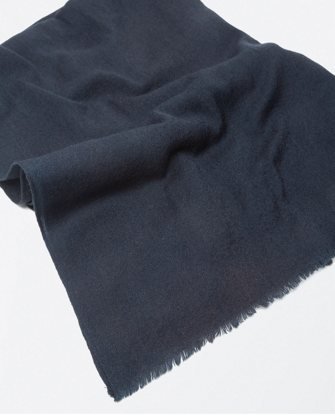 Plain woollen scarf Black