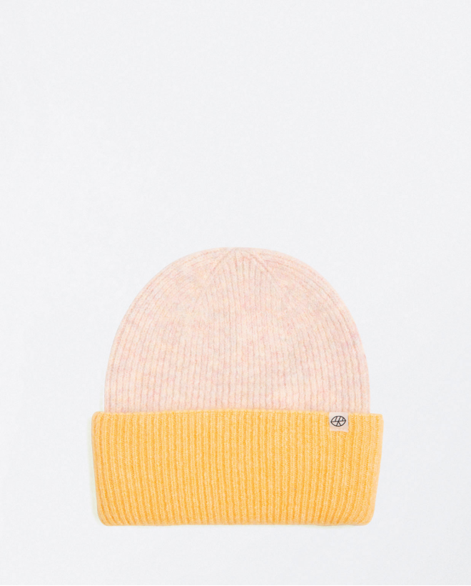 Bicolor ribbed hat Yellow