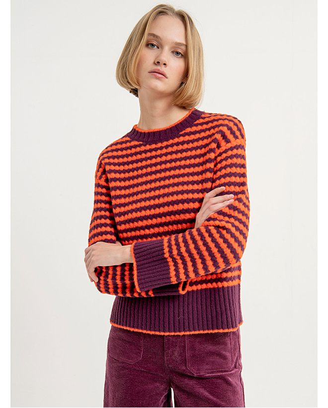 Striped printed knitted...