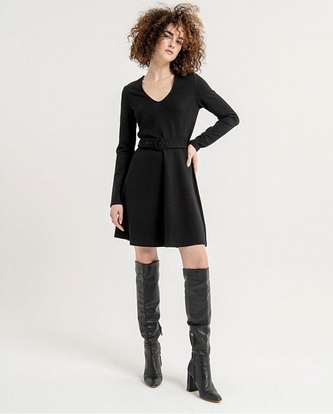 Short flared dress with...