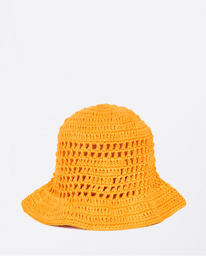 Plain crochet beach cap Yellow