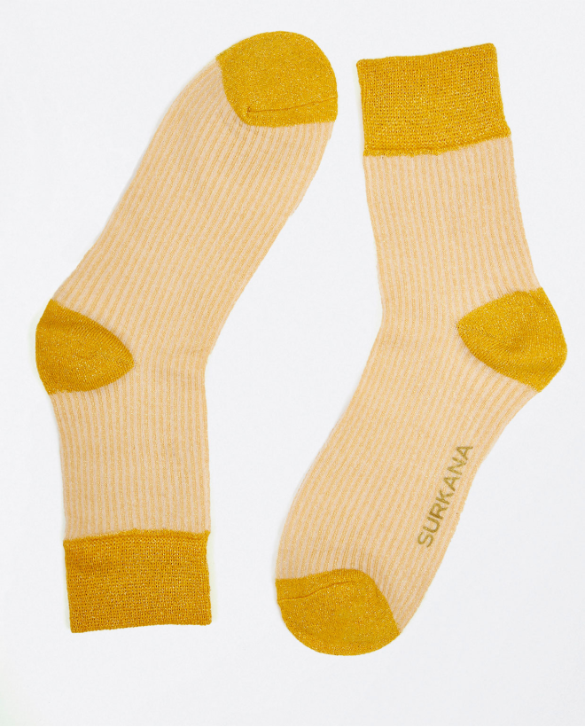 Short lurex socks White