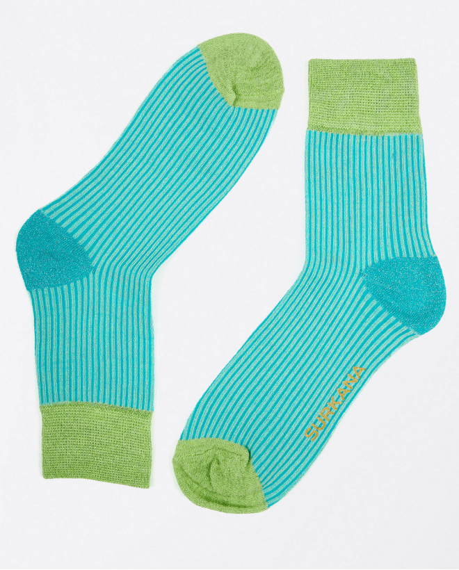 Conjunto de meias curtas brilhantes Verde