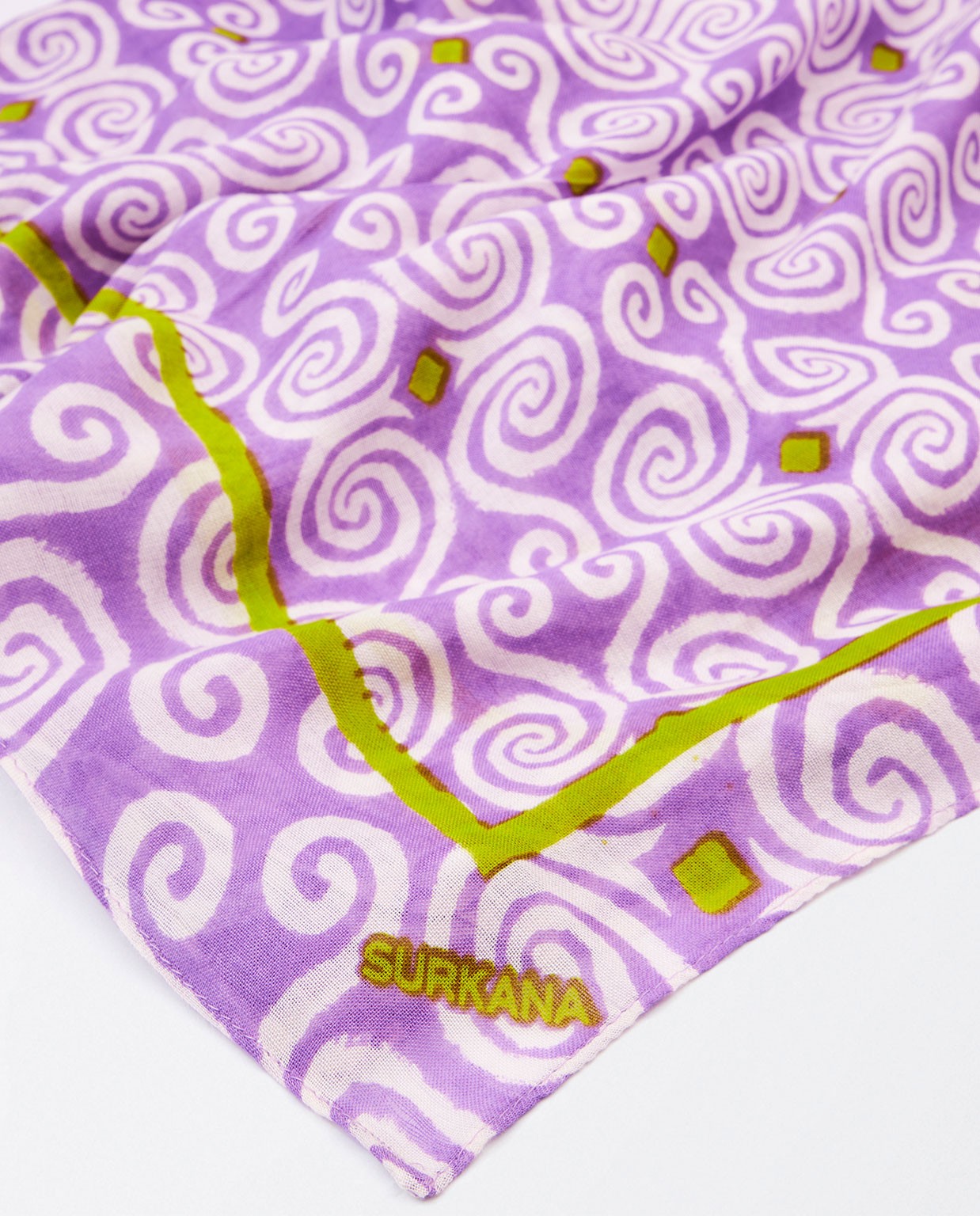 Cachecol sarongue com estampado de espirais Lilás