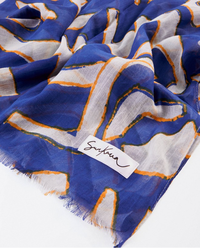 Lenço de sarongue com estampado de Tibu Azul