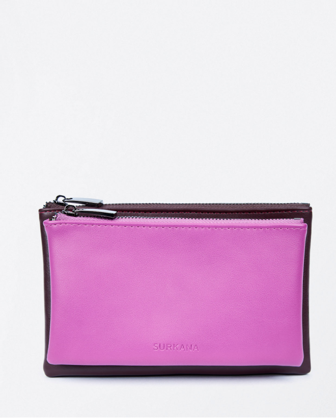 Bolsa dupla retangular bicolor Roxo