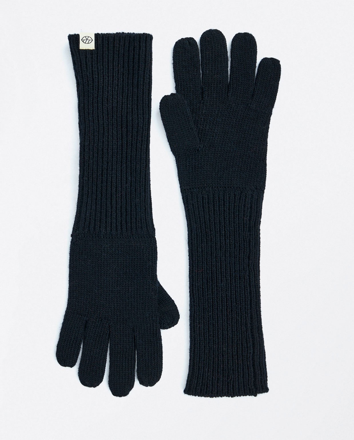 Guantes de punto largos Negro