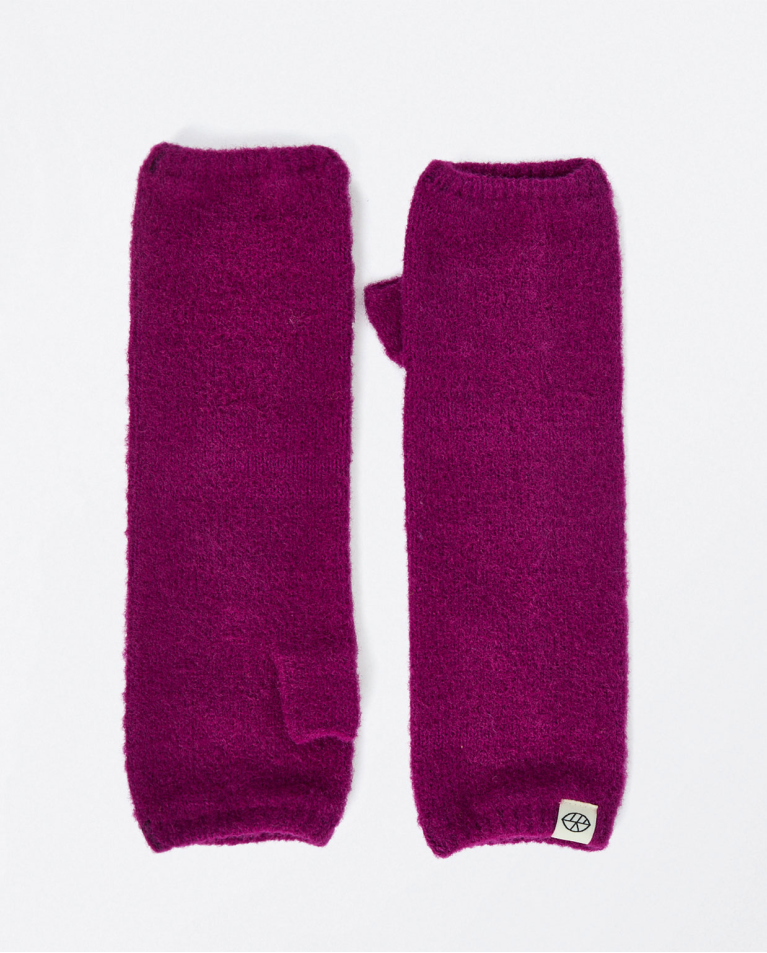 Luvas compridas de malha Roxo