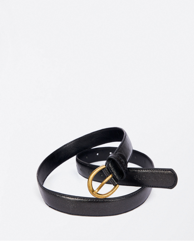 Plain basic thin belt Black