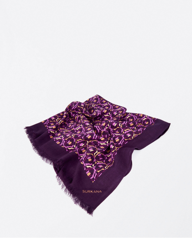 Cachecol de viscose estampado Roxo