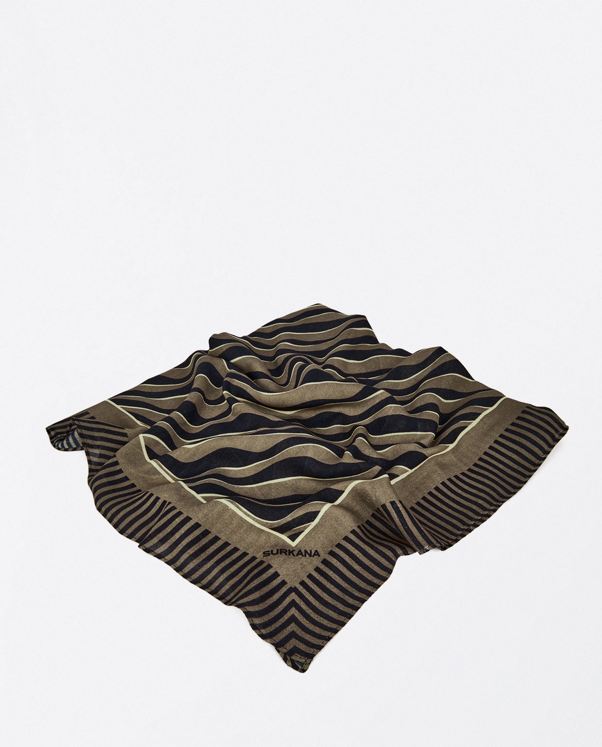 Printed viscose scarf Black