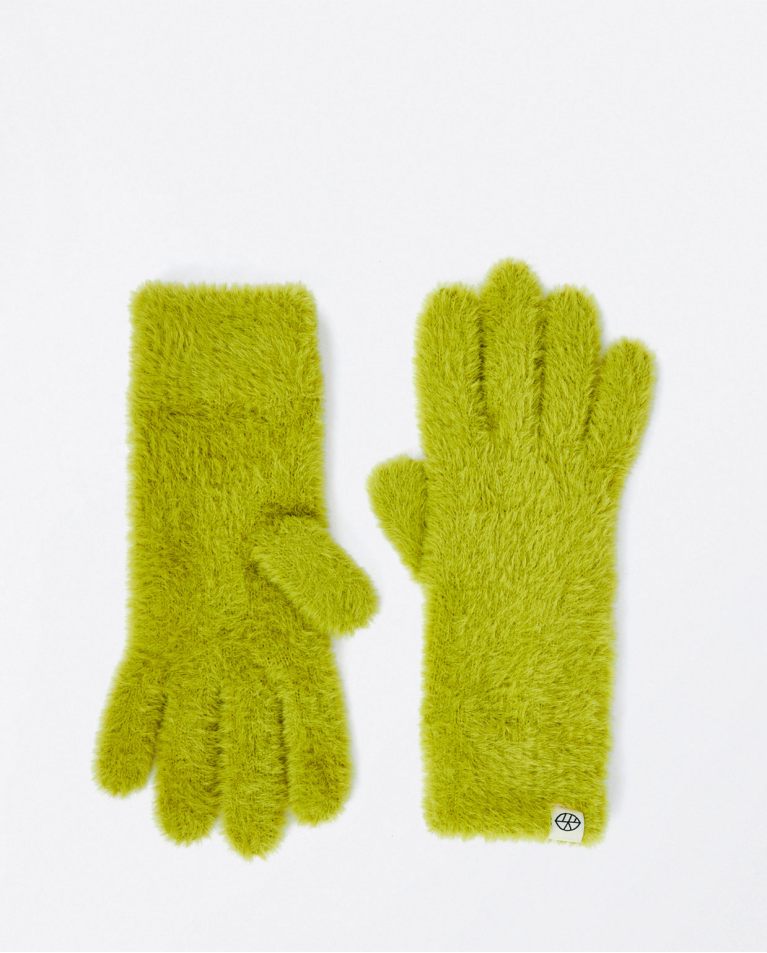 Plain knitted gloves Green