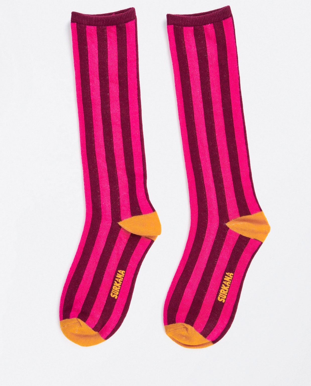 Calcetines altos jacquard Fucsia