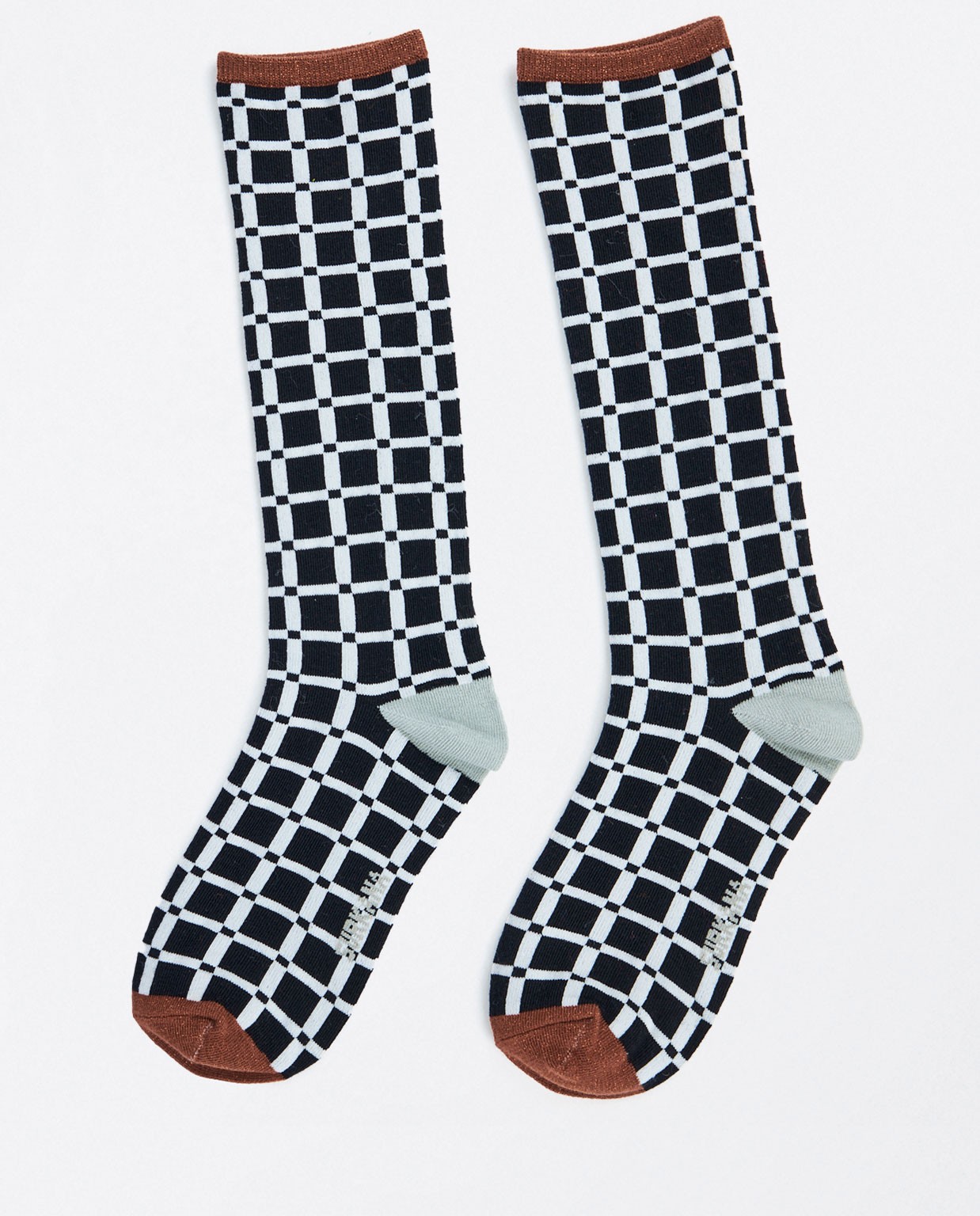 High jacquard socks Dark grey