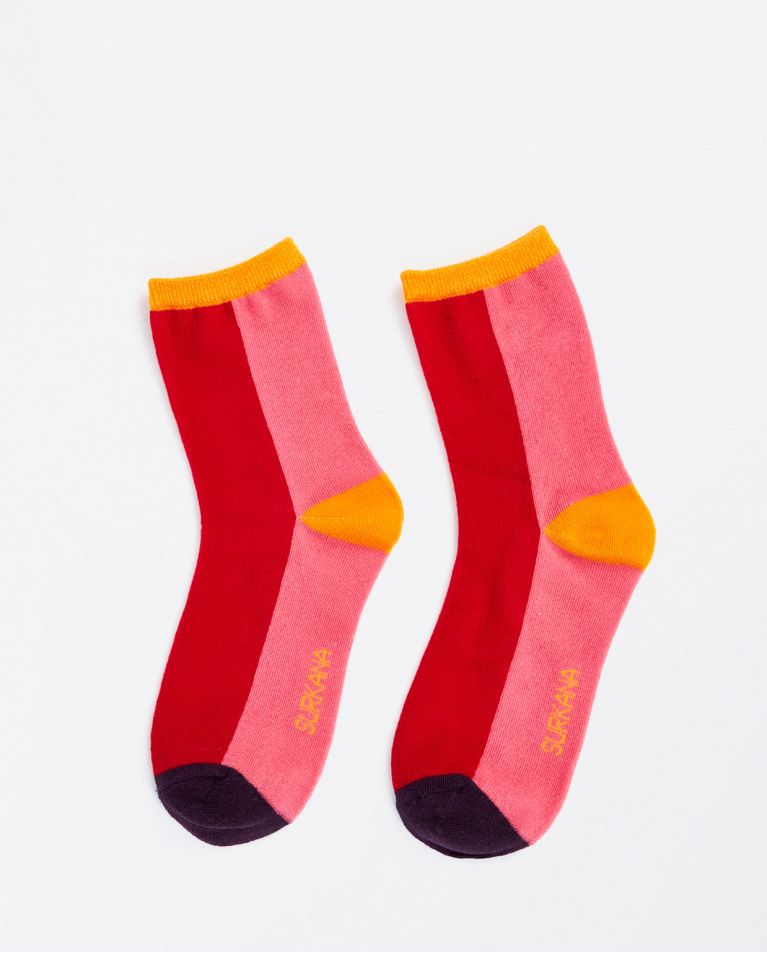 Medium jacquard socks Red