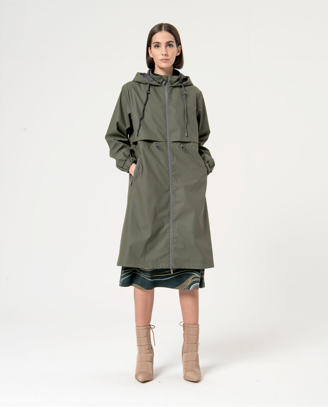 Waterproof parka with fleece lining Khaki