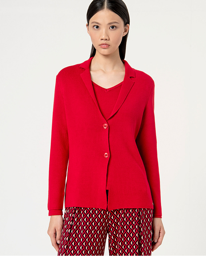 Stretch knitted blazer Red