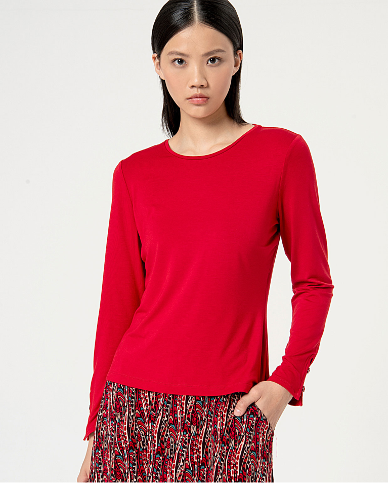 Plain crewneck t-shirt Red