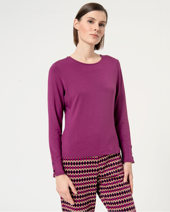 Plain crewneck t-shirt Purple