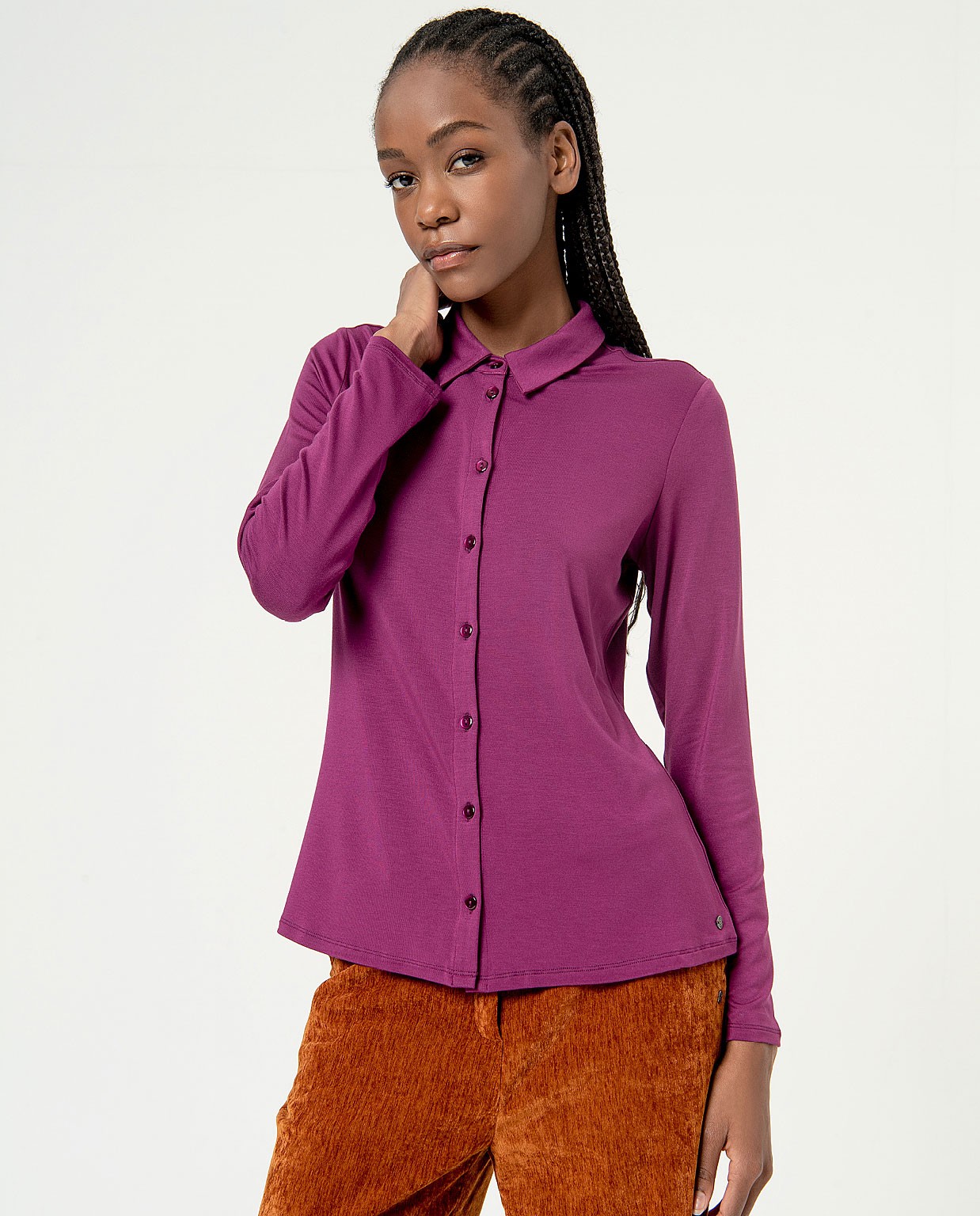 Camisola justa  manga comprida Roxo