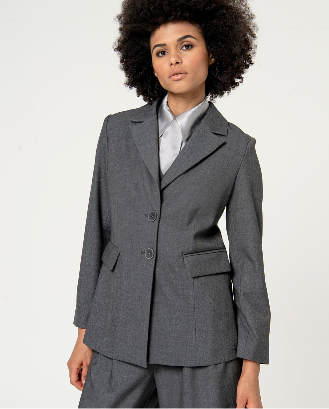 Plain fitted blazer Grey