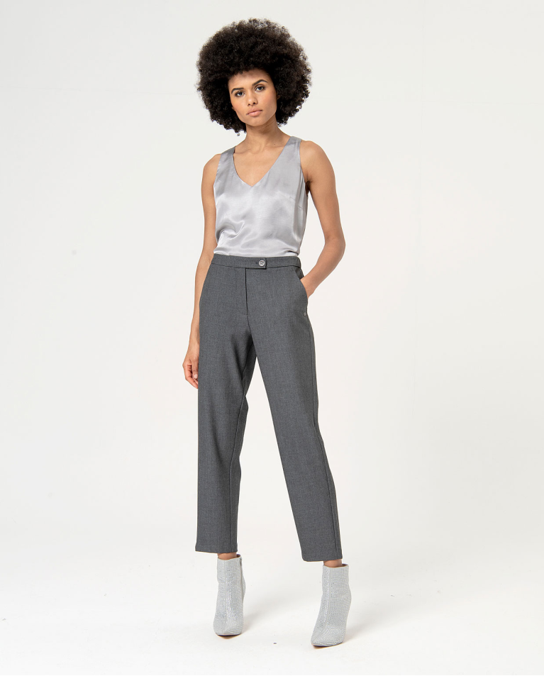 Plain straight pants Grey