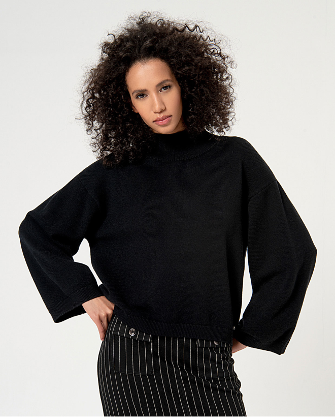 Oversize chunky knit sweater Black