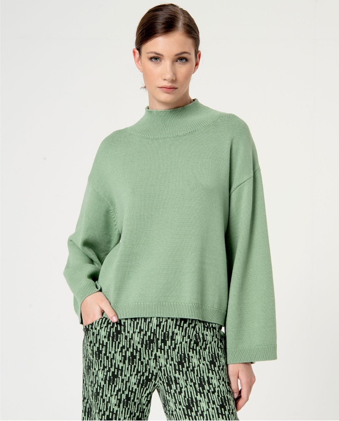 Oversize chunky knit sweater Green