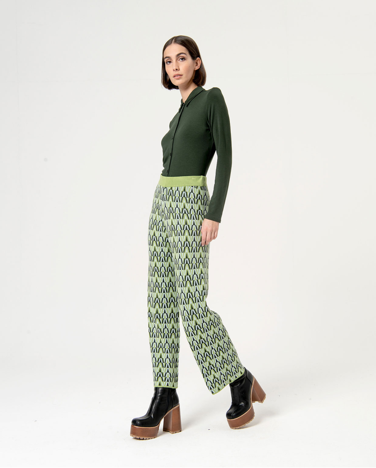 Pantalón jacquard elástico Multi