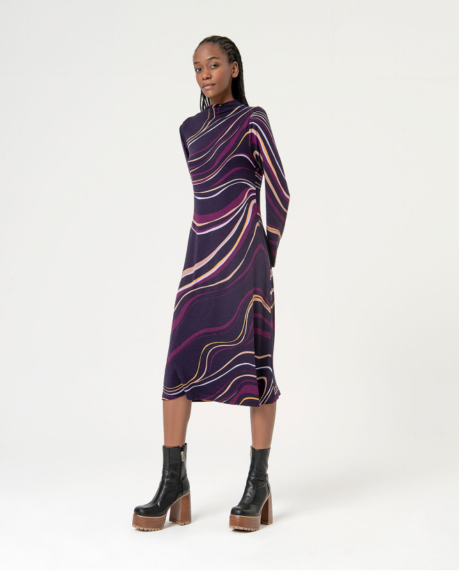 Printed elastic midi...