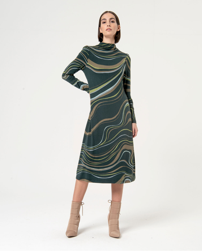 Printed elastic midi...