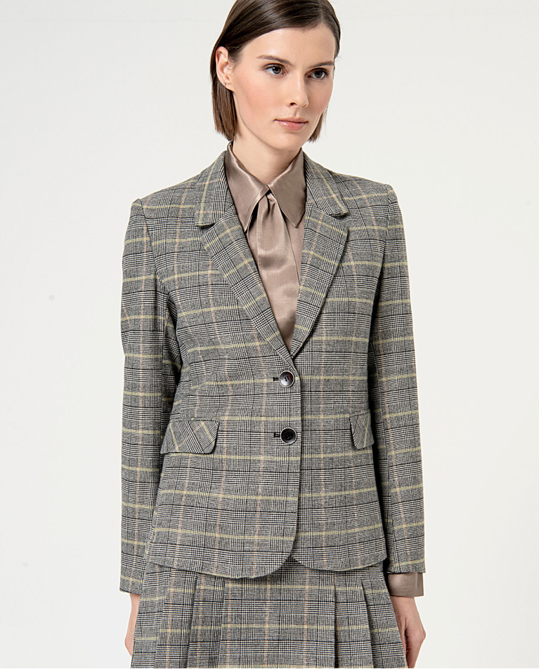 Blazer com um peito dois botões Preto