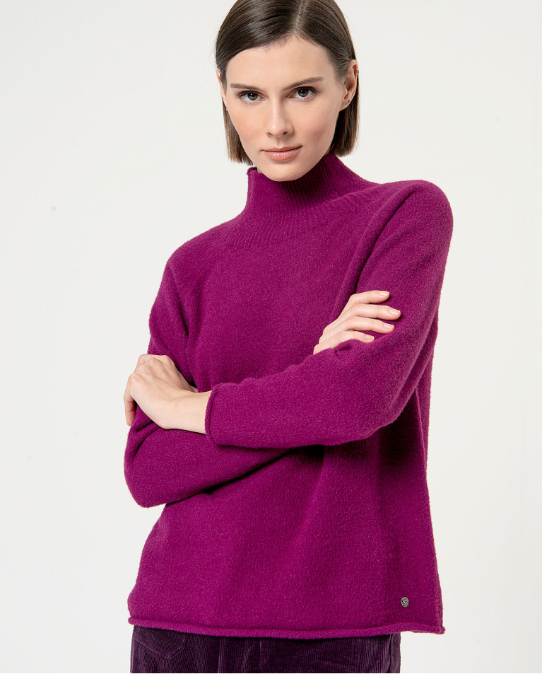 Knitted sweater turtleneck Purple