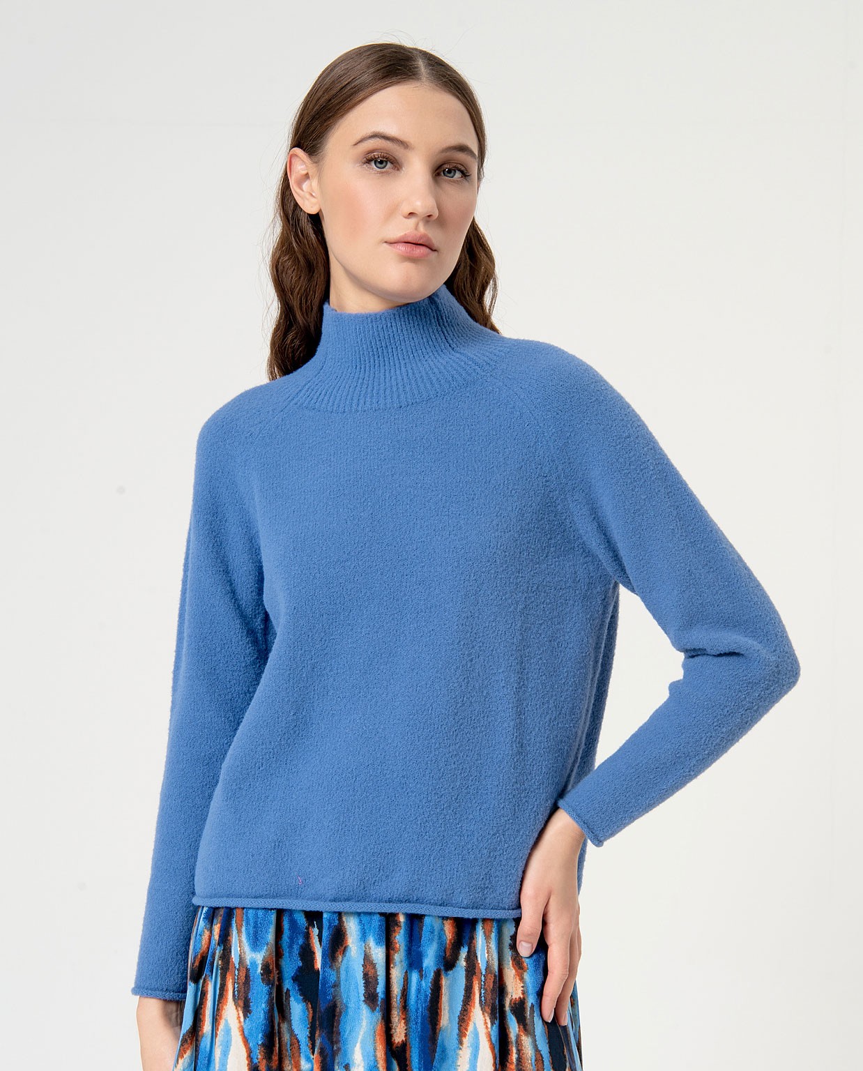 Knitted sweater turtleneck Blue