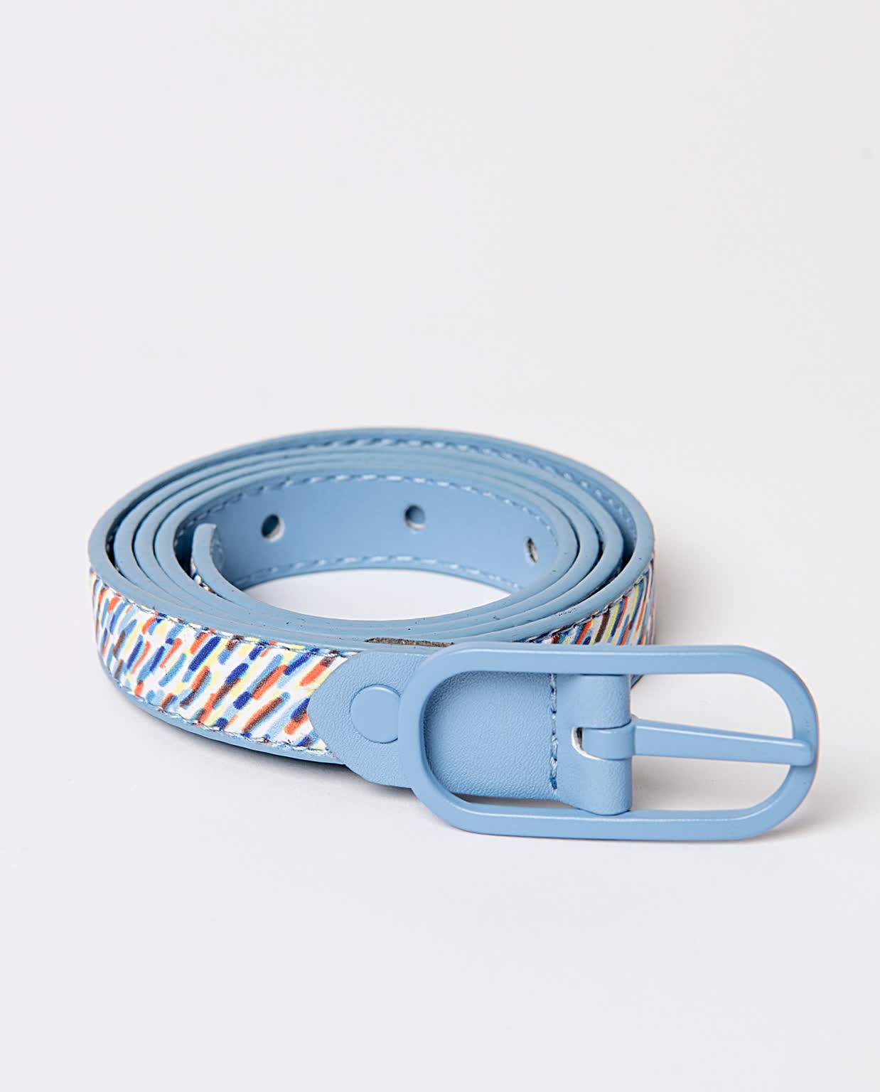 Thin reversible belt Blue