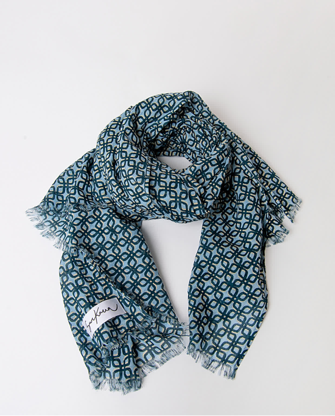 Pañuelo foulard algodón estampado Azul