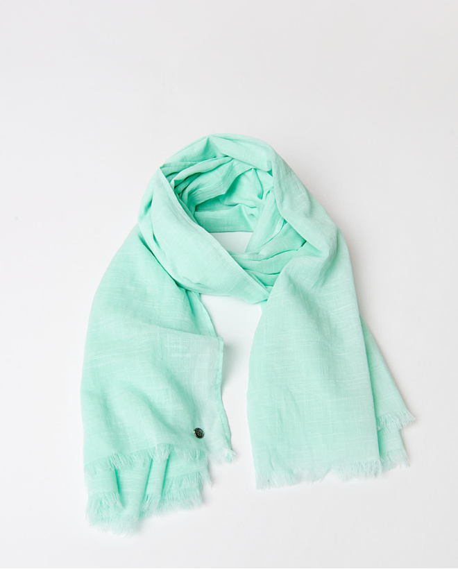 Plain cotton scarf Turquoise