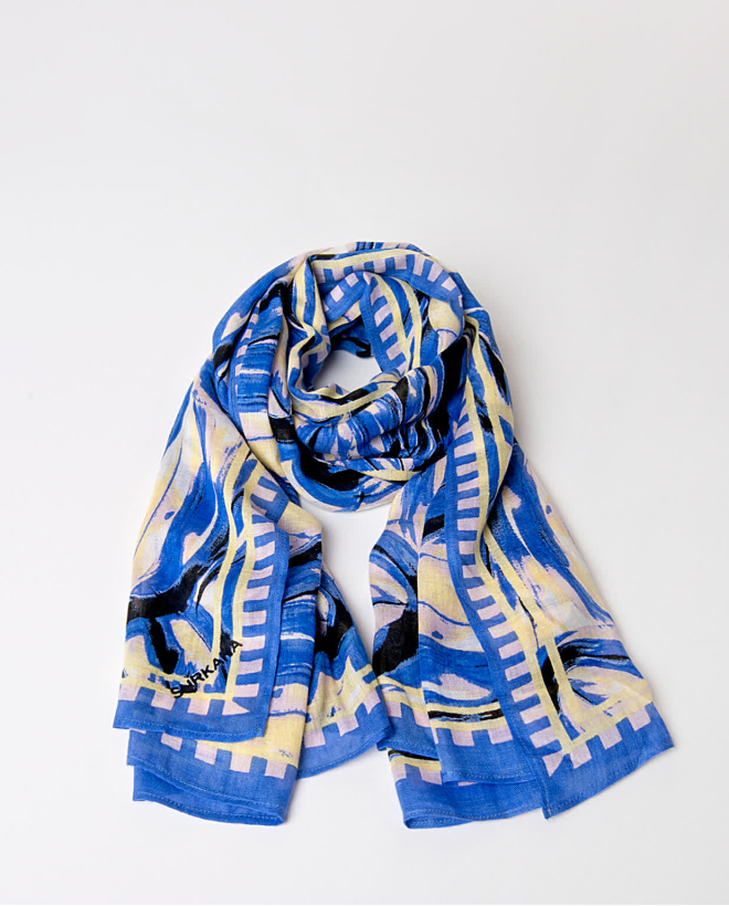 Pañuelo foulard estampado Azul