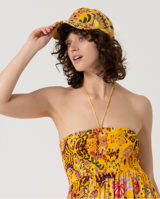 Printed baseball cap Yellow