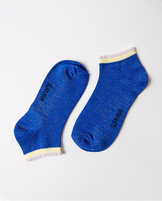 Short lurex socks Blue