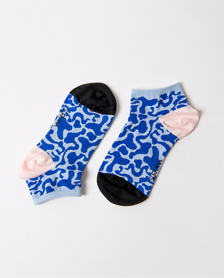 Short jacquard sock Blue