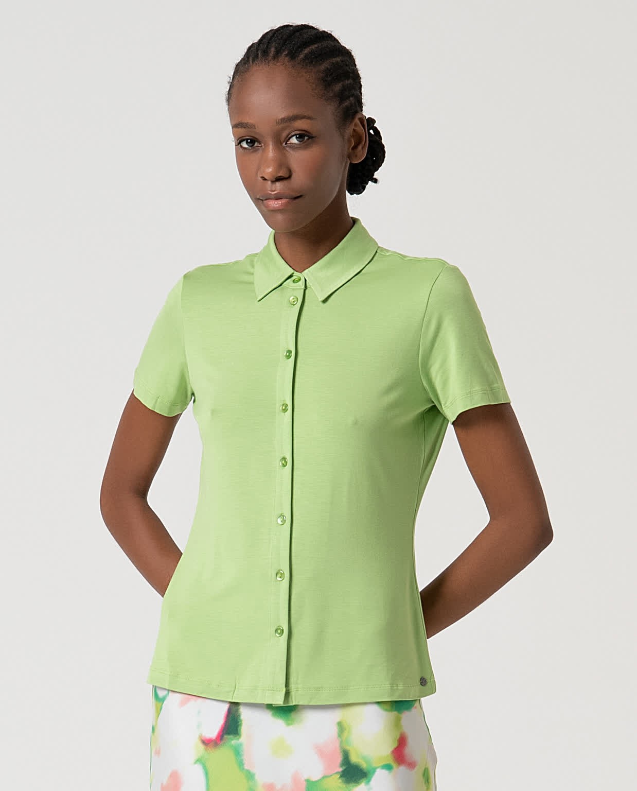 Camisa básica bamboo lisa Verde