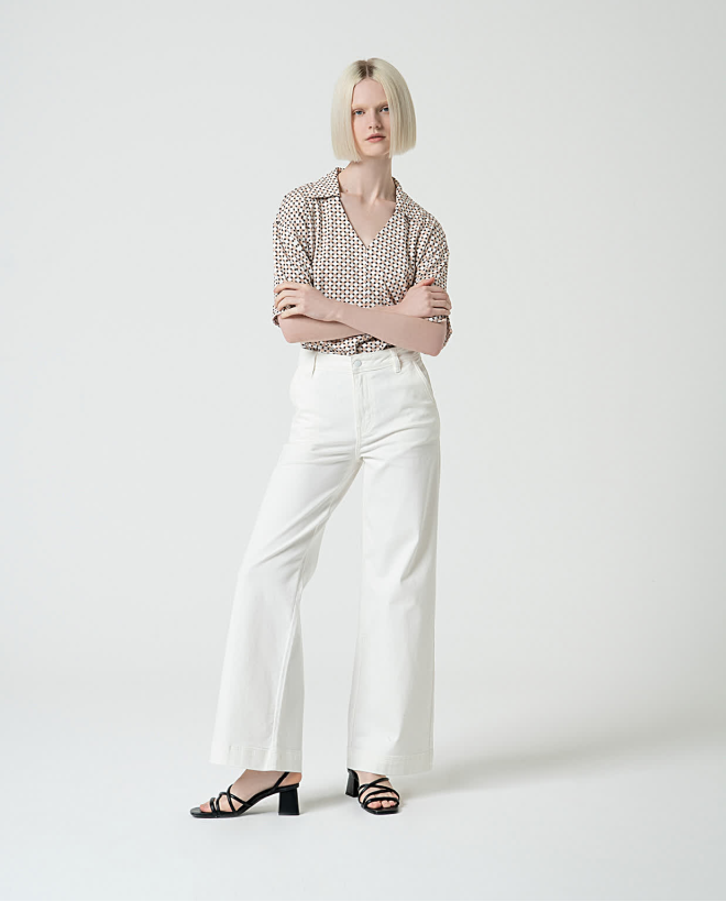 Calça flare Branco