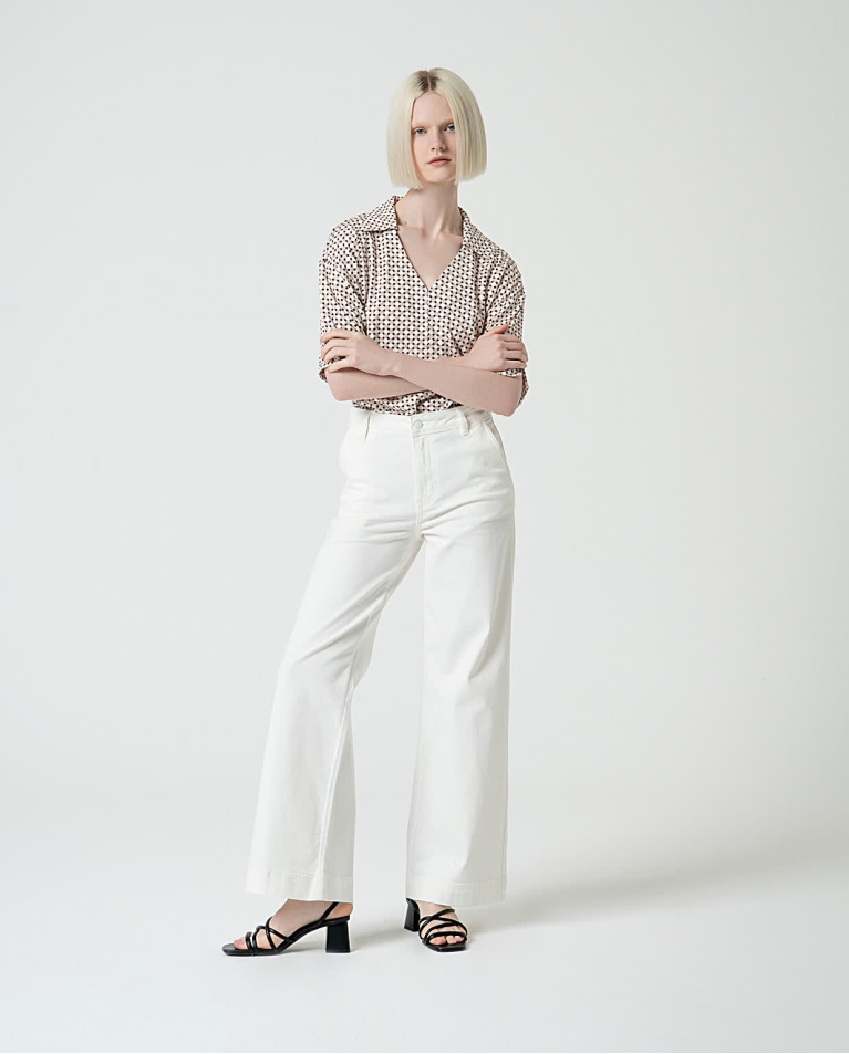 Calça flare Branco