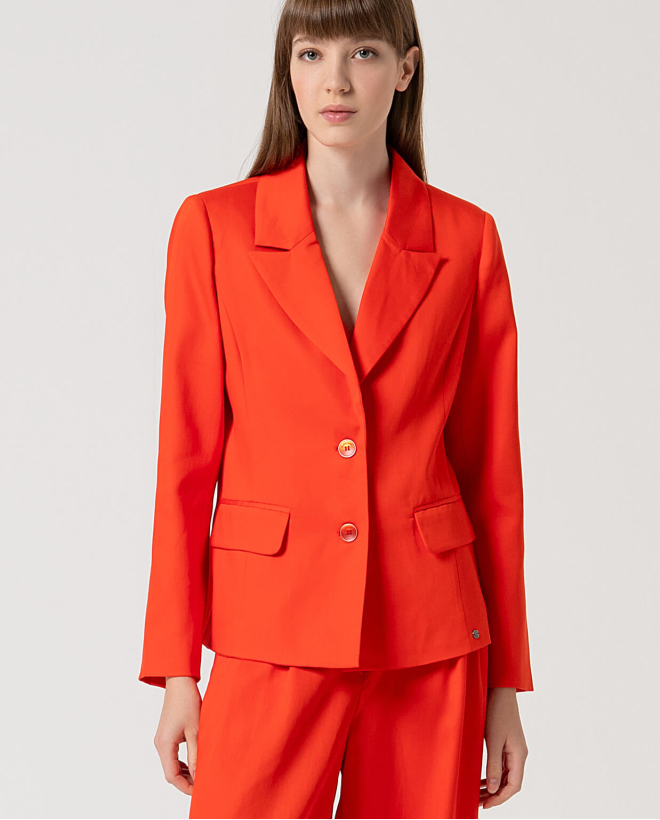 Blazer cruzado simples 2 botões Laranja