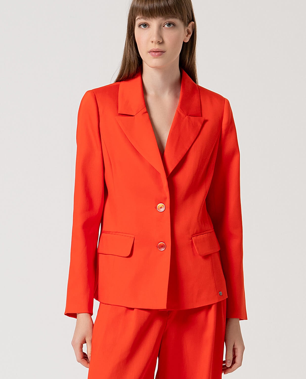 Blazer cruzado simples  2 botões Laranja