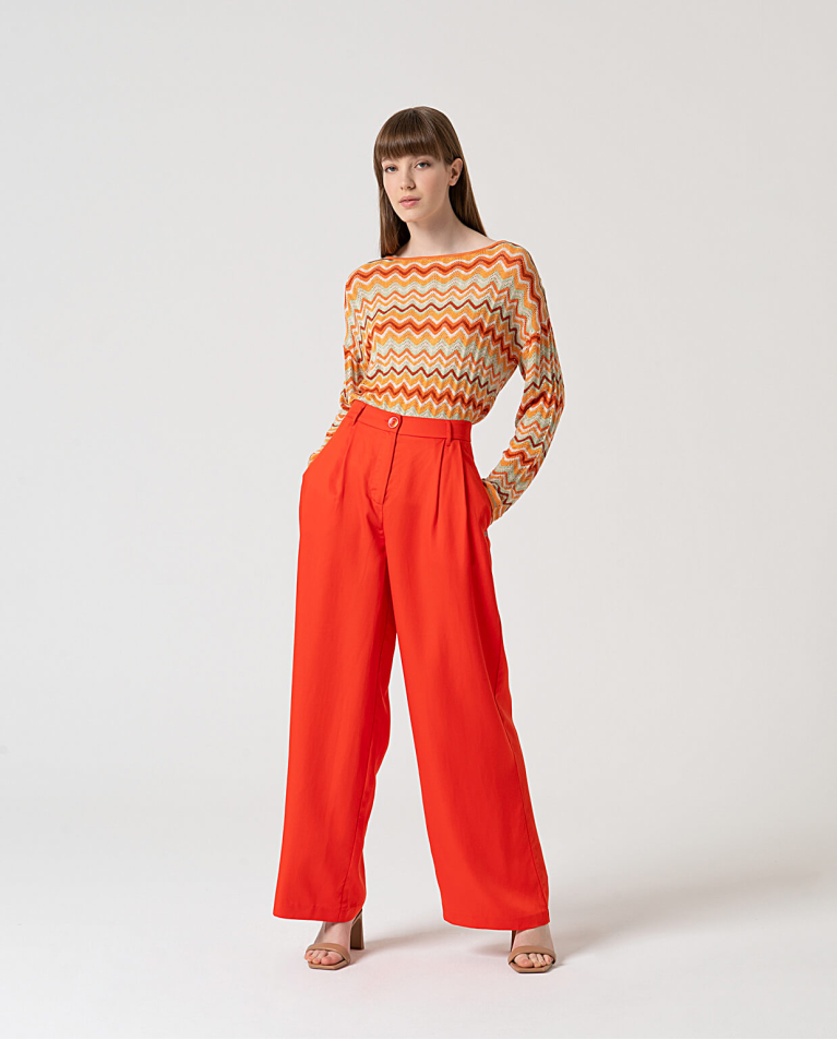 Pantalón sastre liso Naranja